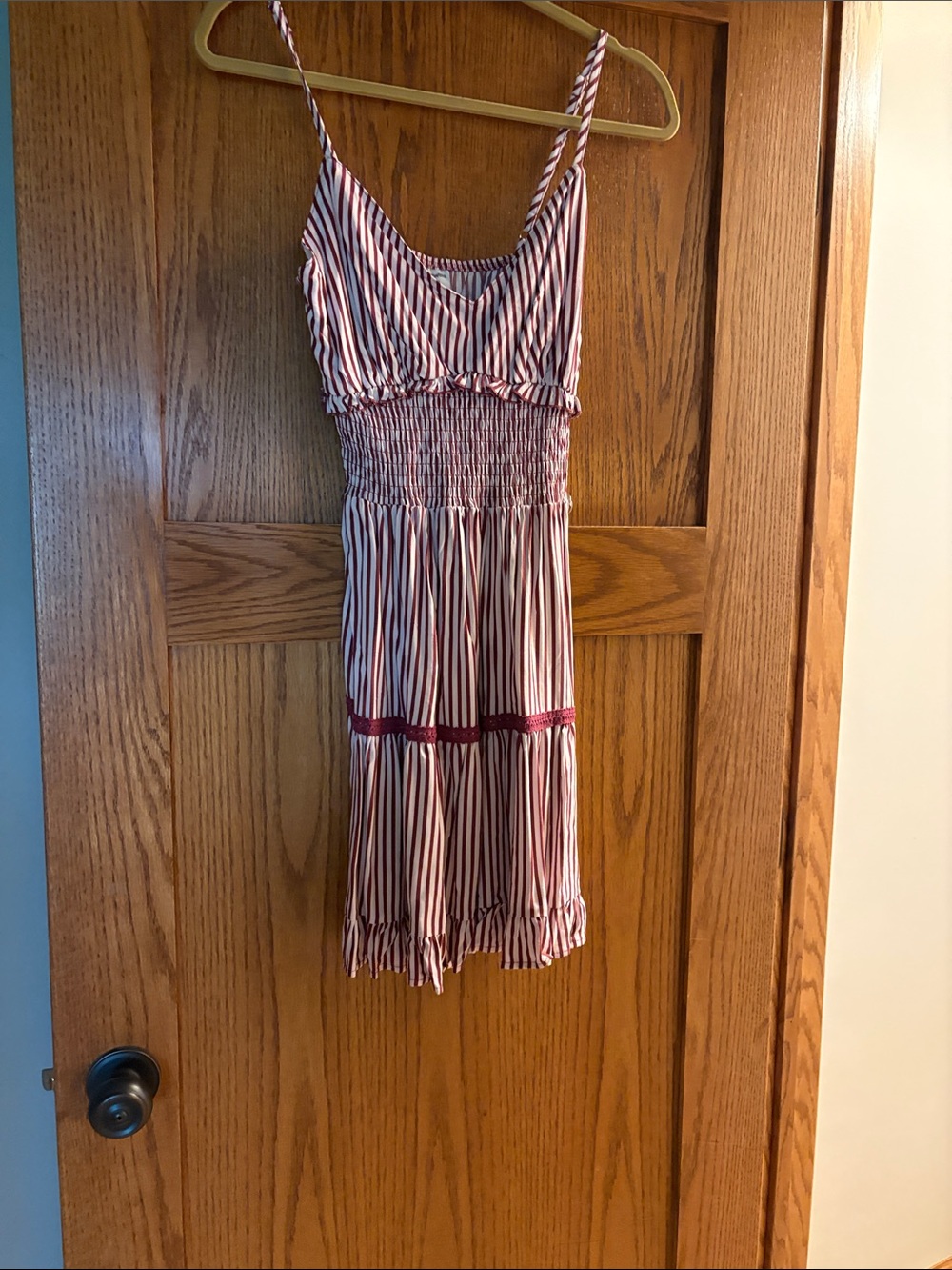 No Boundaries Red and White Striped Mini Dress